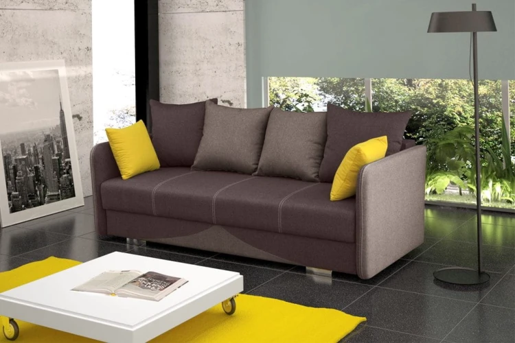 Sofa tapicerowana rozkładana Iga  Baza inari 27 wstawki inari 23