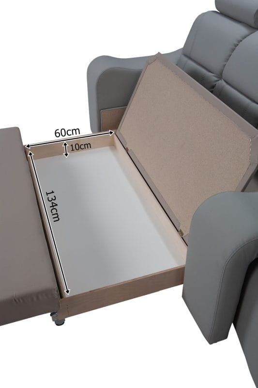 Sofa tapicerowana rozkładana Wenus  wymiary pojemnika