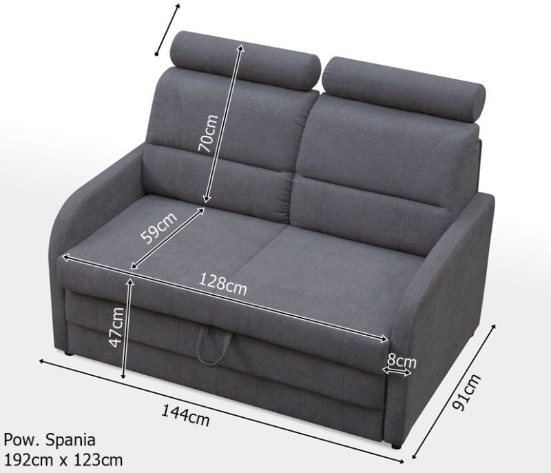 Sofa tapicerowana rozkładana Wibaro wymiary