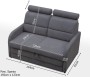 Sofa tapicerowana rozkładana Wibaro wymiary