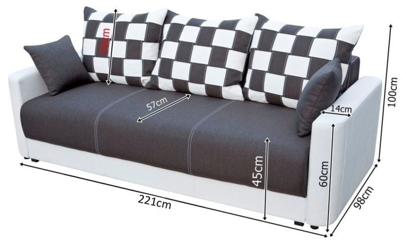 Sofa tapicerowana rozkładana Xara wymiary