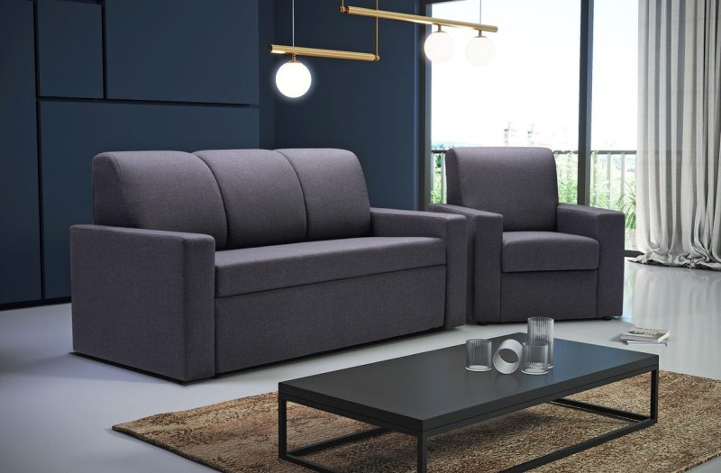 Sofa + Fotel tapicerowany rozkładany Ewelina