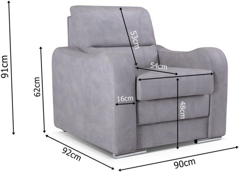 Fotel tapicerowany Wenus Wymiary