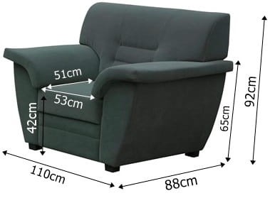 Fotel tapicerowany Jordania  Wymiary