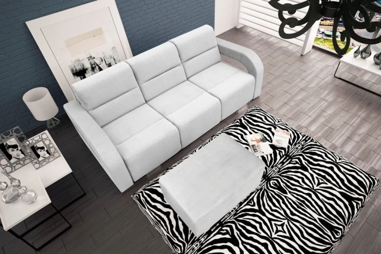 Pufa+ sofa Aliss BIAŁA 2301 casablanca