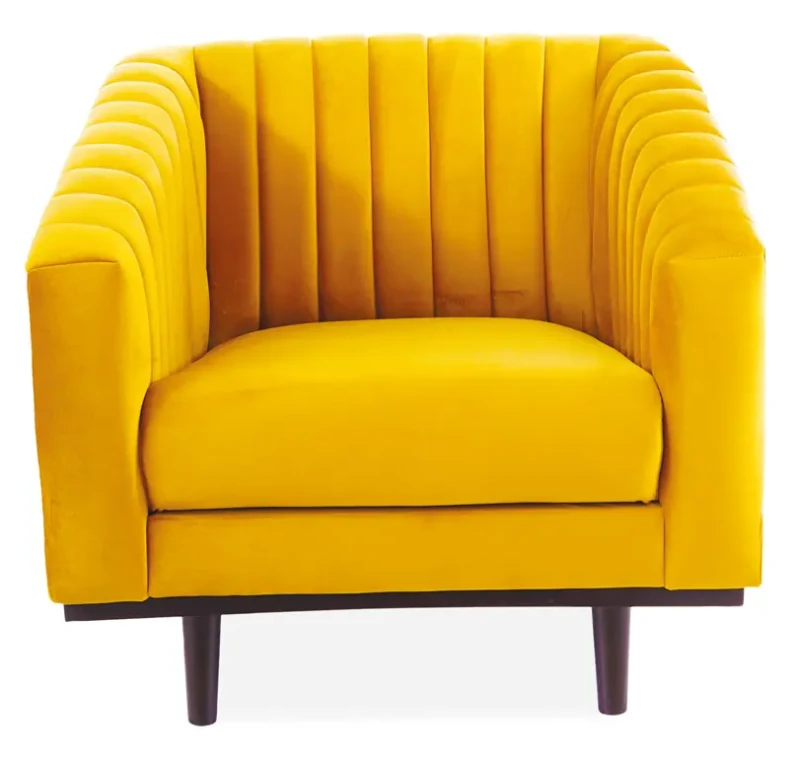 Fotel tapicerowany Asprey 1 Velvet curry Bluvel 68