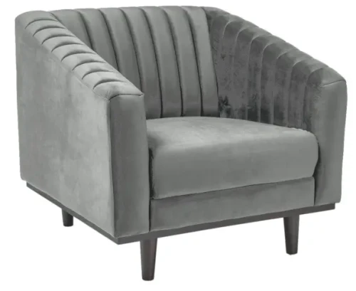 Fotel tapicerowany Asprey 1 Velvet szary Bluvel 14