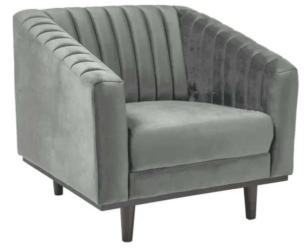 Fotel tapicerowany Asprey 1 Velvet szary Bluvel 14
