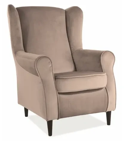 Fotel tapicerowany Baron Velvet beżowy Bluvel 28