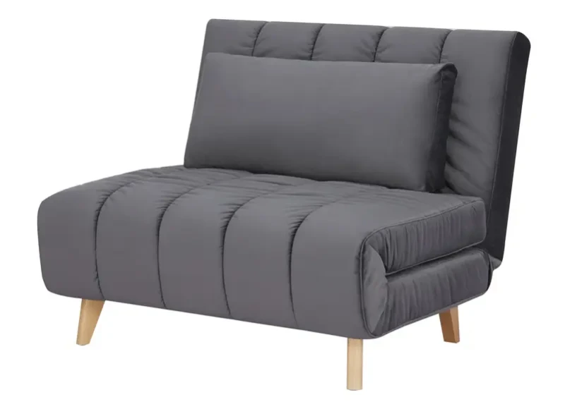 Fotel rozkładany tapicerowany Billy Velvet szary .139