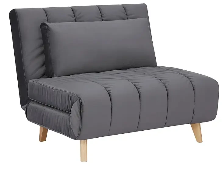 Fotel rozkładany tapicerowany Billy Velvet szary .139