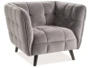 Fotel tapicerowany Castello 1 Velvet szary Bluvel 14