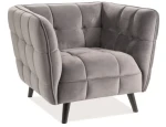 Fotel tapicerowany Castello 1 Velvet szary Bluvel 14