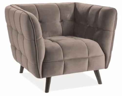 Fotel tapicerowany Castello 1 Velvet beżowy Bluvel 28