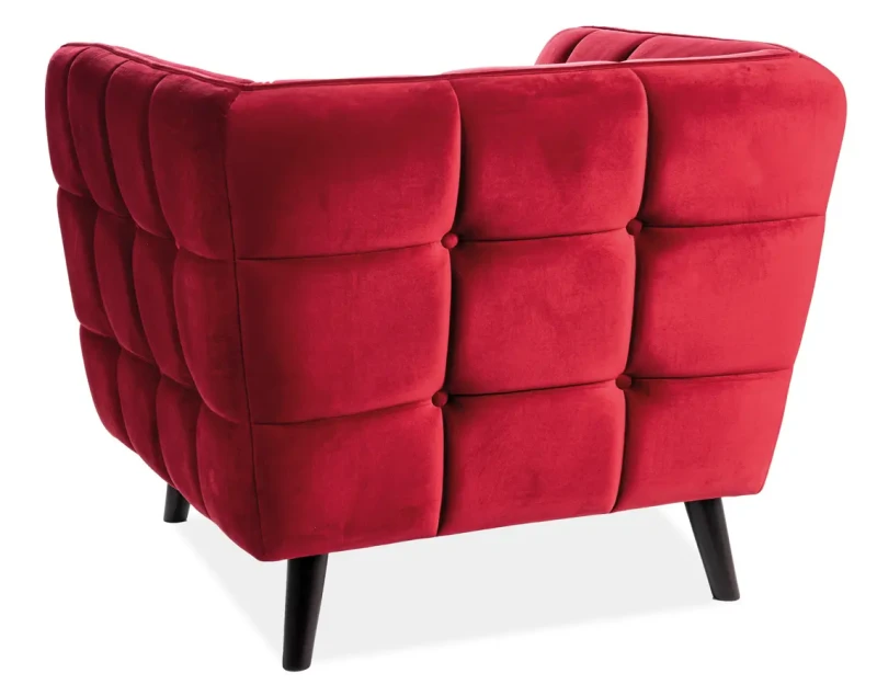 Fotel tapicerowany Castello 1 Velvet bordowy Bluvel 59
