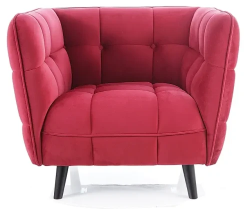 Fotel tapicerowany Castello 1 Velvet bordowy Bluvel 59