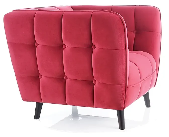 Fotel tapicerowany Castello 1 Velvet bordowy Bluvel 59