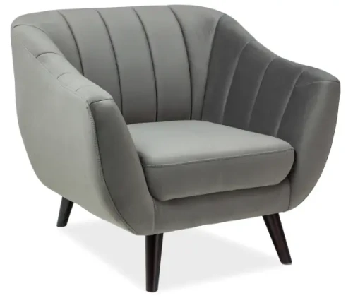 Fotel tapicerowany Elite 1 Velvet szary Bluvel 14