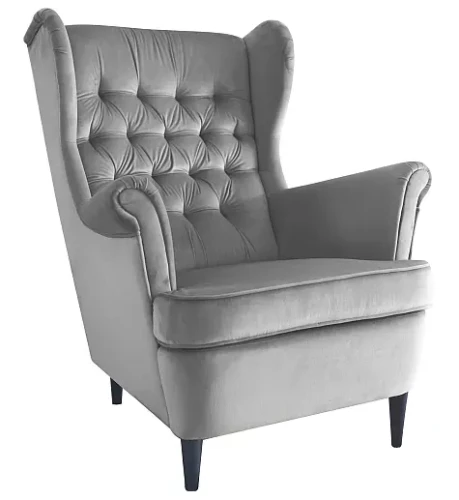 Fotel tapicerowany Harry Velvet szary Bluvel 14