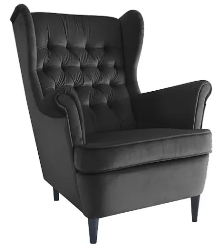 Fotel tapicerowany Harry Velvet czarny Bluvel 19