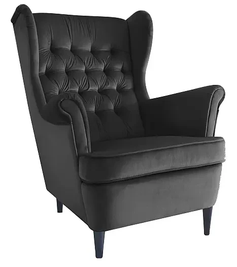 Fotel tapicerowany Harry Velvet czarny Bluvel 19