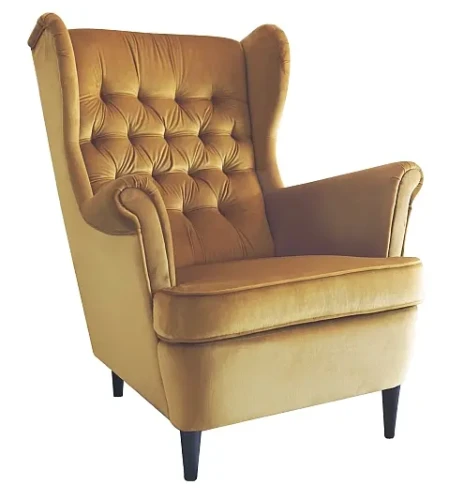 Fotel tapicerowany Harry Velvet curry Bluvel 68