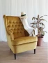 Fotel tapicerowany Harry Velvet curry Bluvel 68