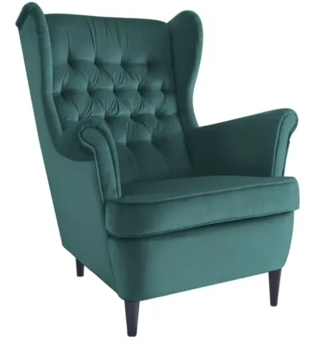 Fotel tapicerowany Harry Velvet zielony Bluvel 78