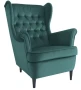 Fotel tapicerowany Harry Velvet zielony Bluvel 78