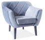 Fotel tapicerowany Karo 1 Velvet wenge - szary Bluvel 14