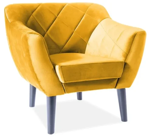 Fotel tapicerowany Karo 1 Velvet wenge - curry Bluvel 68