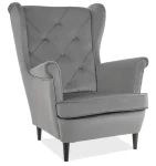 Fotel tapicerowany Lady Velvet szary Bluvel 14