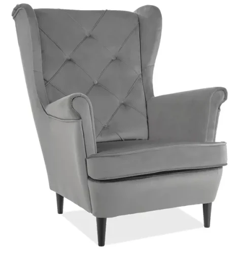 Fotel tapicerowany Lady Velvet szary Bluvel 14