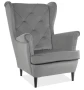 Fotel tapicerowany Lady Velvet szary Bluvel 14