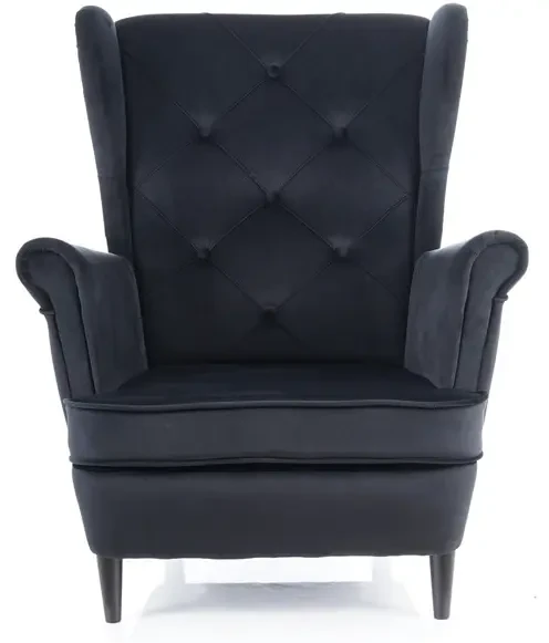 Fotel tapicerowany Lady Velvet czarny Bluvel 19