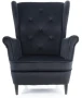 Fotel tapicerowany Lady Velvet czarny Bluvel 19