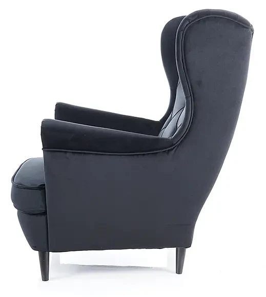 Fotel tapicerowany Lady Velvet czarny Bluvel 19
