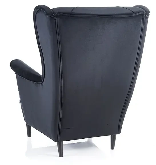 Fotel tapicerowany Lady Velvet czarny Bluvel 19
