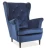 Fotel tapicerowany Lady Velvet granatowy Bluvel 86