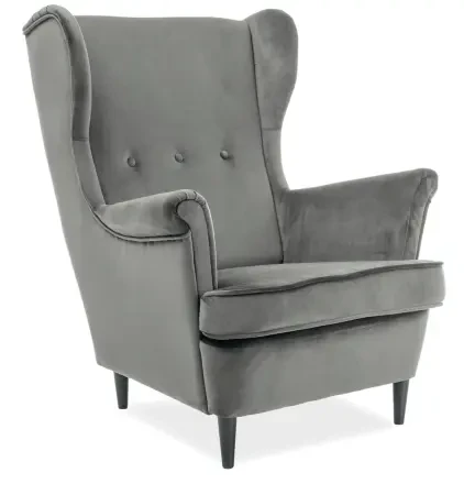 Fotel uszak Lord Velvet szary Bluvel 14