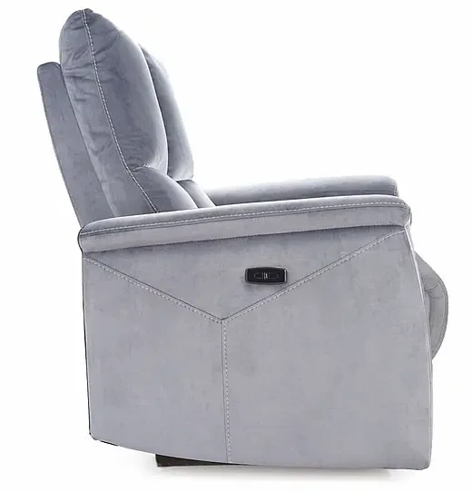Fotel rozkładany z funkcją masażu Neptun Velvet M szary