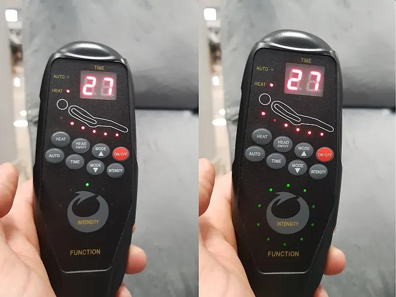 Fotel rozkładany z funkcją masażu Neptun Velvet M szary