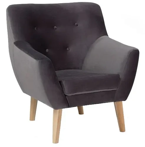 Fotel tapicerowany Nordic 1 Velvet szary Bluvel 14