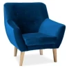 Fotel tapicerowany Nordic 1 Velvet granat Bluvel 86