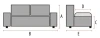 Sofa tapicerowana Castello 2 Velvet szara Bluvel 14