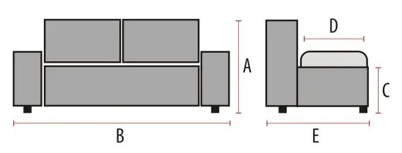 Sofa tapicerowana Castello 2 Velvet szara Bluvel 14