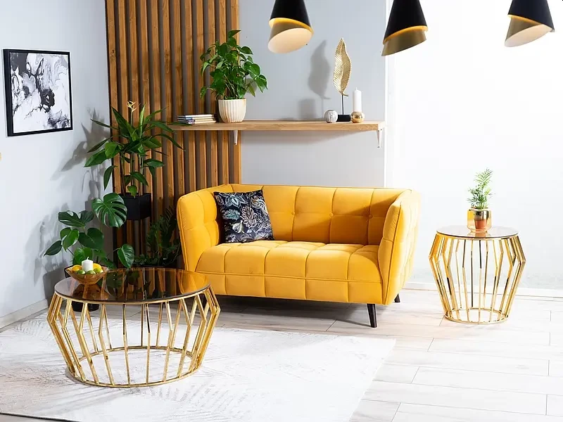 Sofa tapicerowana Castello 2 Velvet curry Bluvel 68