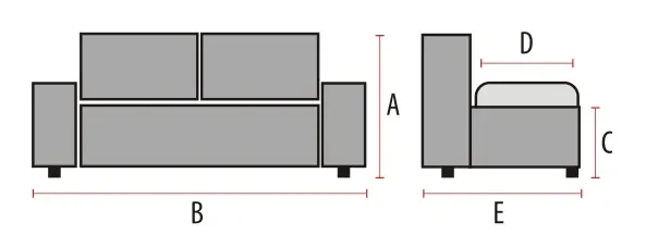 Sofa tapicerowana Nordic 2 Velvet szara Bluvel 14