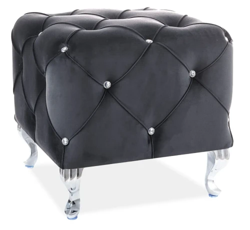 Pufa tapicerowana Hestia K Velvet czarny Bluvel 19