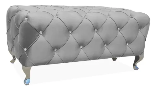 Pufa tapicerowana Hestia Velvet szary Bluvel 14